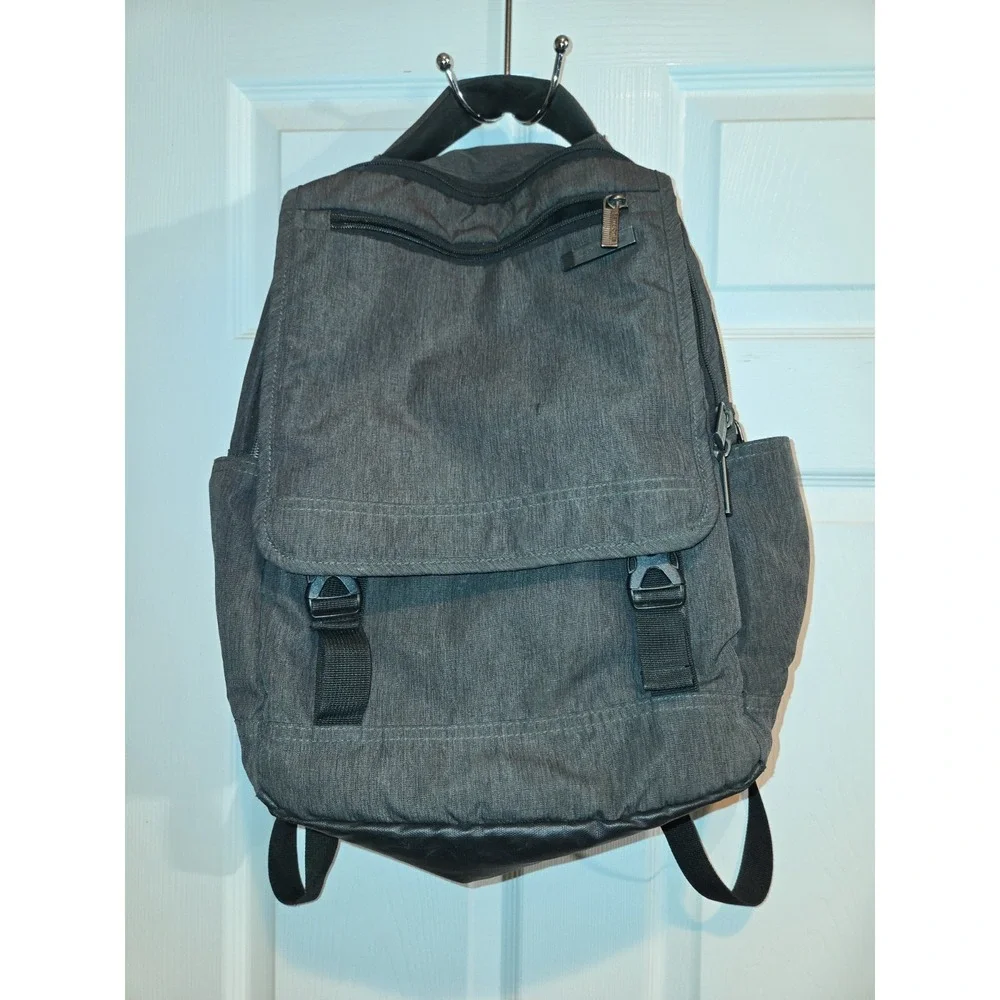 Samsonite Charcoal Gray Heathered Fabric Backpack Laptop Bag Travel School Work